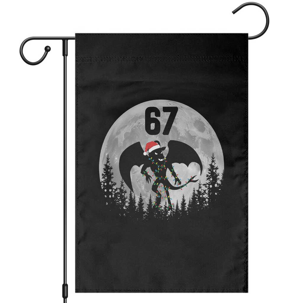 Funny Jersey Devil 67 Christmas Santa Hat Moon Night Stroll Garden Flag TS11 Black Print Your Wear