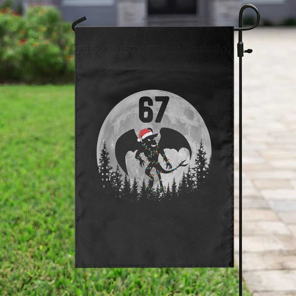 Funny Jersey Devil 67 Christmas Santa Hat Moon Night Stroll Garden Flag TS11 Print Your Wear