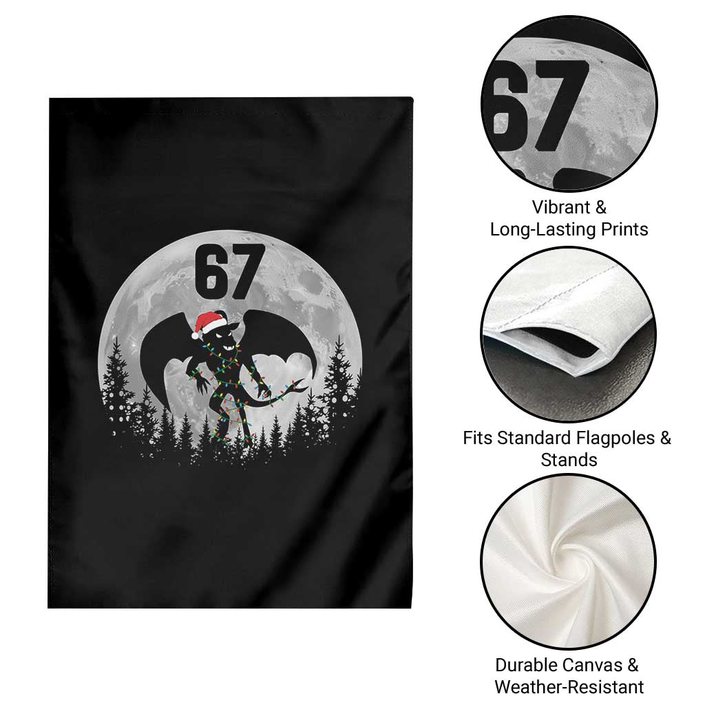 Funny Jersey Devil 67 Christmas Santa Hat Moon Night Stroll Garden Flag TS11 Print Your Wear