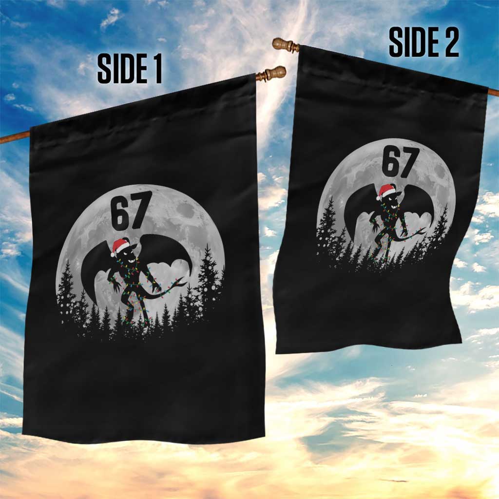 Funny Jersey Devil 67 Christmas Santa Hat Moon Night Stroll Garden Flag TS11 Print Your Wear