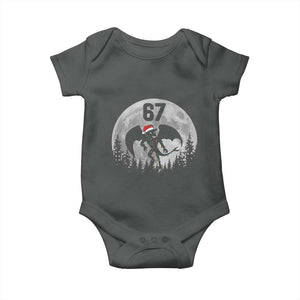 Funny Jersey Devil 67 Christmas Santa Hat Moon Night Stroll Baby Onesie TS11 Dark Heather Print Your Wear