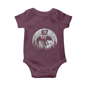 Funny Jersey Devil 67 Christmas Santa Hat Moon Night Stroll Baby Onesie TS11 Maroon Print Your Wear