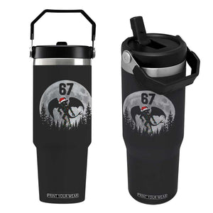 Funny Jersey Devil 67 Christmas Santa Hat Moon Night Stroll Flip Straw Tumbler TS11 One Size: 30 oz Black Print Your Wear