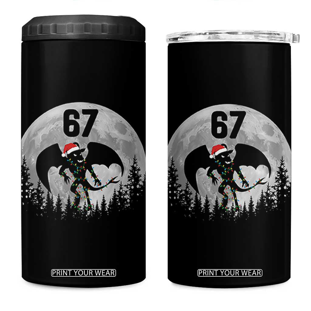 Funny Jersey Devil 67 Christmas Santa Hat Moon Night Stroll 4 in 1 Can Cooler Tumbler TS11 One Size: 16 oz Black Print Your Wear