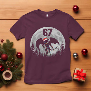 Funny Jersey Devil 67 Christmas Santa Hat Moon Night Stroll T Shirt TS11 Maroon Print Your Wear