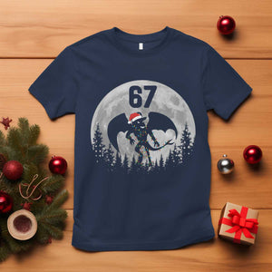 Funny Jersey Devil 67 Christmas Santa Hat Moon Night Stroll T Shirt TS11 Navy Print Your Wear