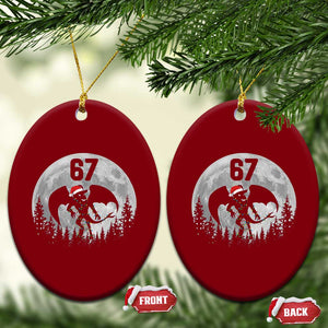 Funny Jersey Devil 67 Christmas Santa Hat Moon Night Stroll Ceramic Ornament TS11 Print Your Wear