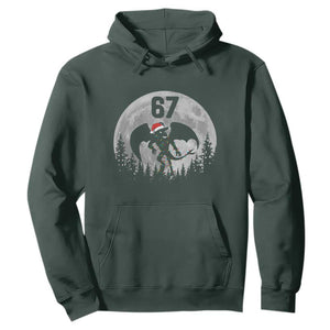 Funny Jersey Devil 67 Christmas Santa Hat Moon Night Stroll Hoodie TS11 Dark Forest Green Print Your Wear
