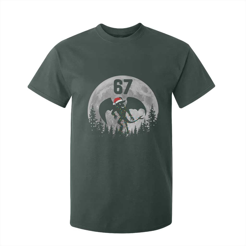 Funny Jersey Devil 67 Christmas Santa Hat Moon Night Stroll T Shirt For Kid TS11 Dark Forest Green Print Your Wear
