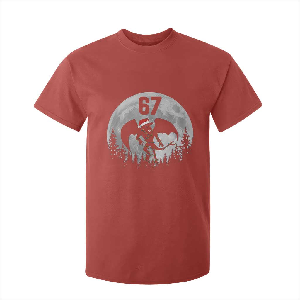 Funny Jersey Devil 67 Christmas Santa Hat Moon Night Stroll T Shirt For Kid TS11 Red Print Your Wear