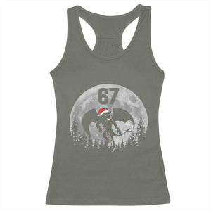Funny Jersey Devil 67 Christmas Santa Hat Moon Night Stroll Racerback Tank Top TS11 Military Green Print Your Wear