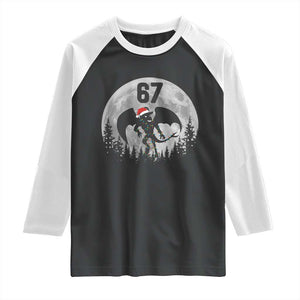Funny Jersey Devil 67 Christmas Santa Hat Moon Night Stroll Raglan Shirt TS11 Black White Print Your Wear