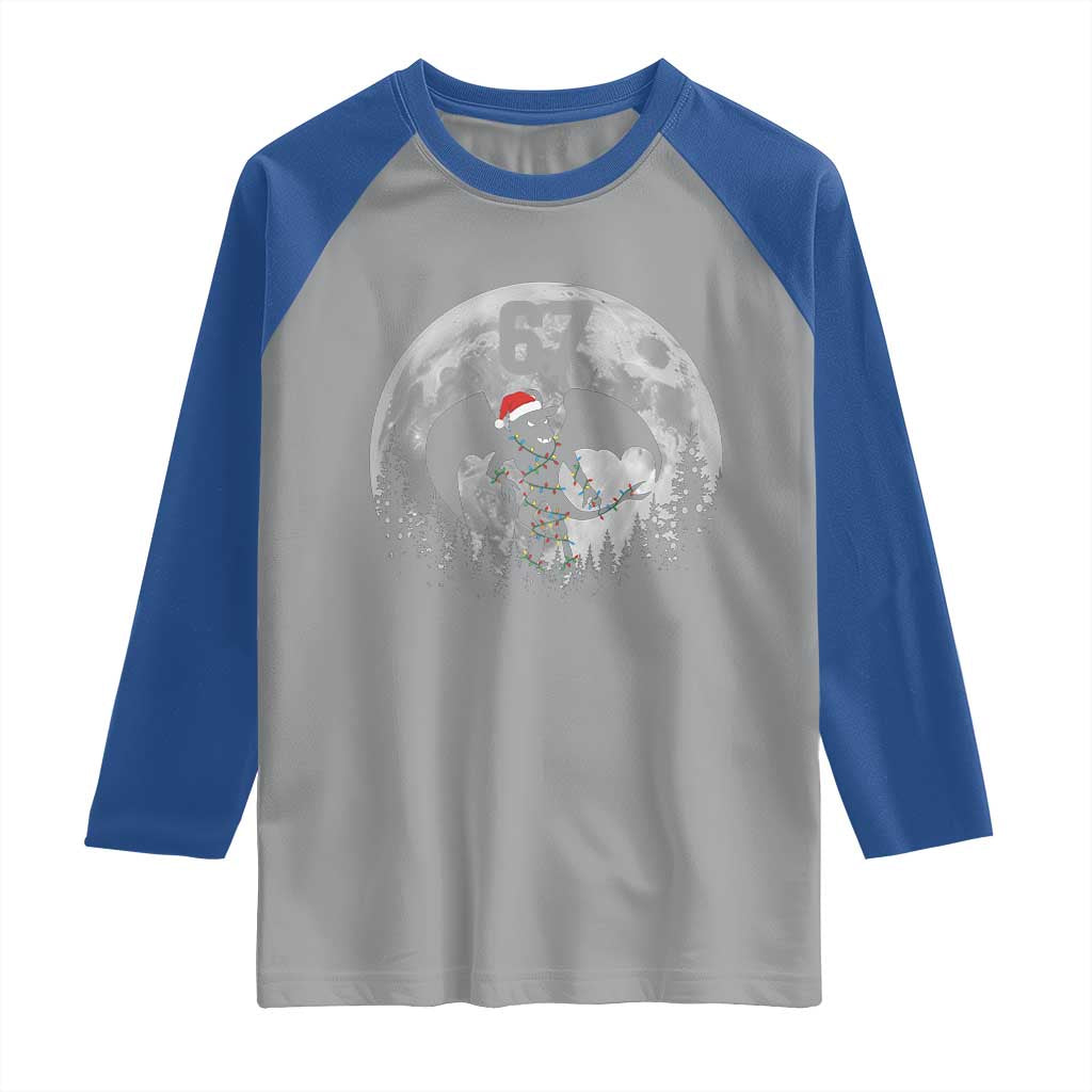 Funny Jersey Devil 67 Christmas Santa Hat Moon Night Stroll Raglan Shirt TS11 Sport Gray Royal Print Your Wear
