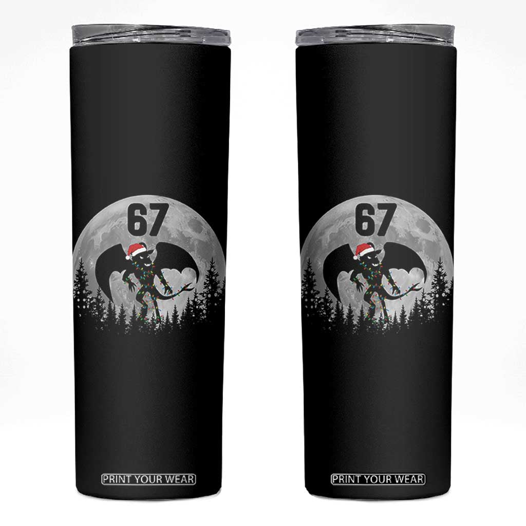 Funny Jersey Devil 67 Christmas Santa Hat Moon Night Stroll Skinny Tumbler TS11 Black Print Your Wear