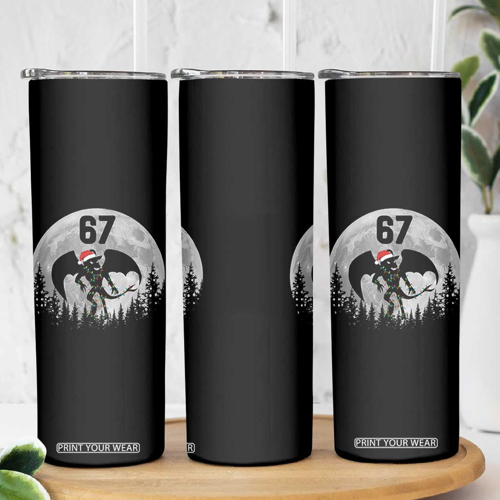 Funny Jersey Devil 67 Christmas Santa Hat Moon Night Stroll Skinny Tumbler TS11 Print Your Wear