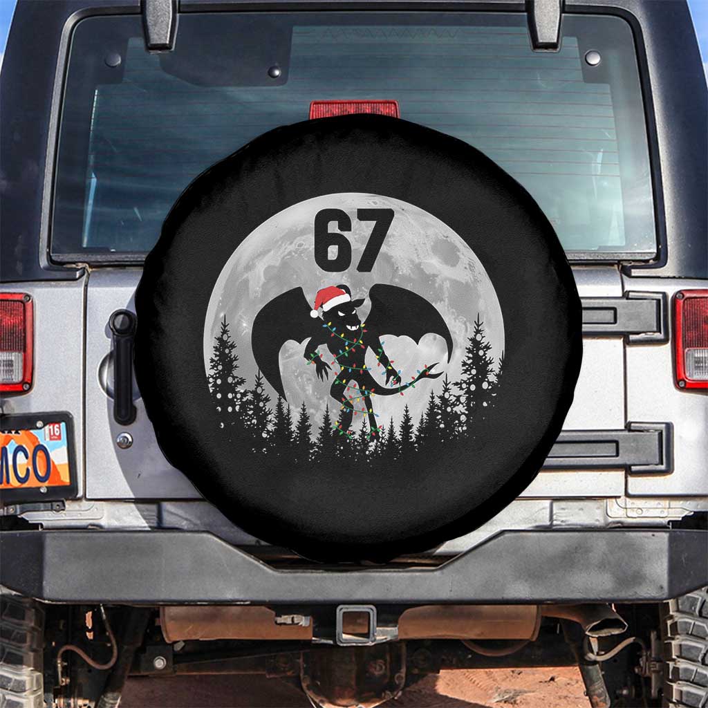 Funny Jersey Devil 67 Christmas Santa Hat Moon Night Stroll Spare Tire Cover TS11 No hole Black Print Your Wear