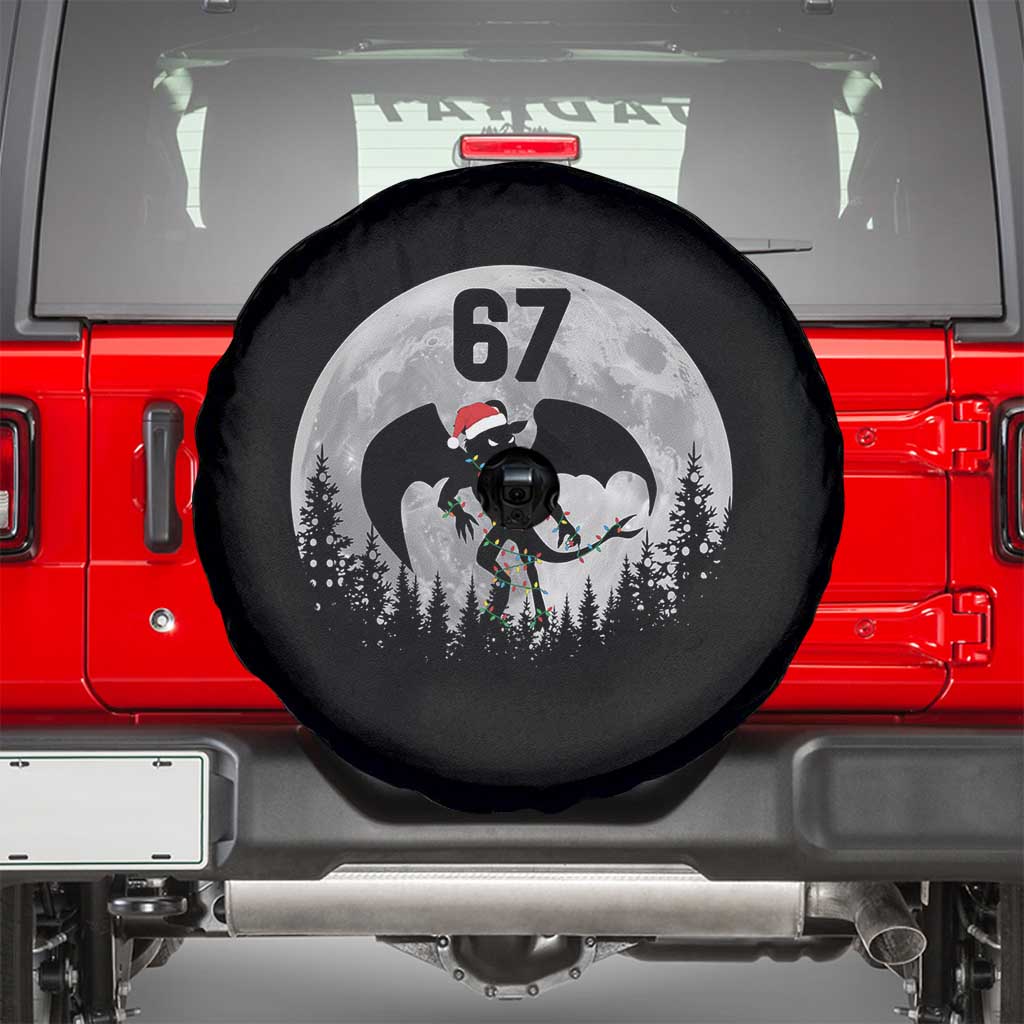 Funny Jersey Devil 67 Christmas Santa Hat Moon Night Stroll Spare Tire Cover TS11 Black Print Your Wear