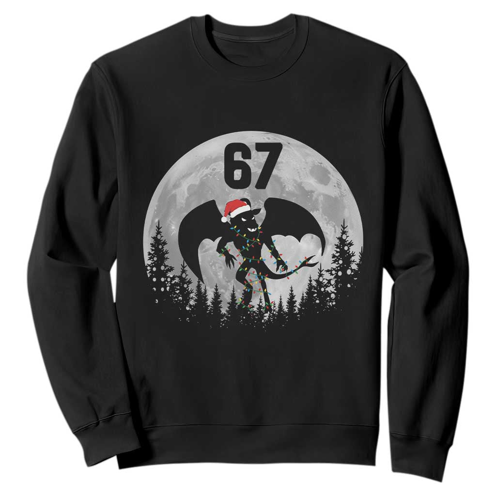 Funny Jersey Devil 67 Christmas Santa Hat Moon Night Stroll Sweatshirt TS11 Black Print Your Wear