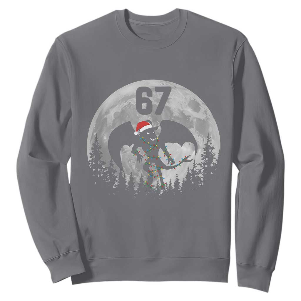 Funny Jersey Devil 67 Christmas Santa Hat Moon Night Stroll Sweatshirt TS11 Charcoal Print Your Wear