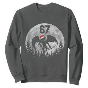 Funny Jersey Devil 67 Christmas Santa Hat Moon Night Stroll Sweatshirt TS11 Dark Heather Print Your Wear