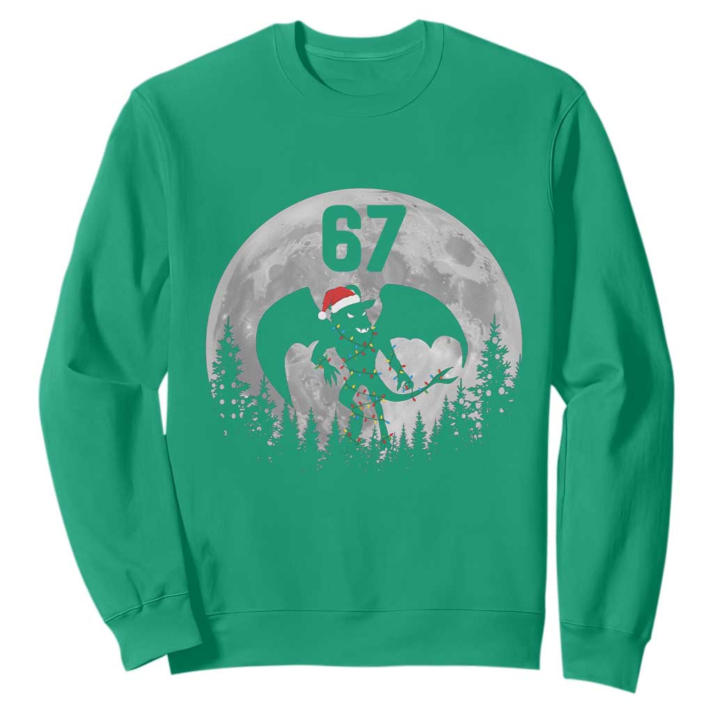 Funny Jersey Devil 67 Christmas Santa Hat Moon Night Stroll Sweatshirt TS11 Irish Green Print Your Wear