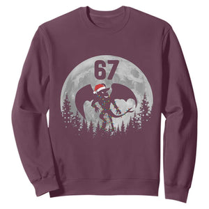 Funny Jersey Devil 67 Christmas Santa Hat Moon Night Stroll Sweatshirt TS11 Maroon Print Your Wear