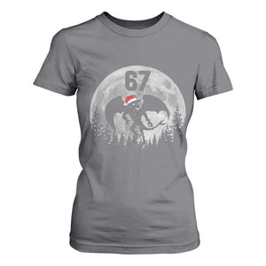 Funny Jersey Devil 67 Christmas Santa Hat Moon Night Stroll T Shirt For Women TS11 Charcoal Print Your Wear