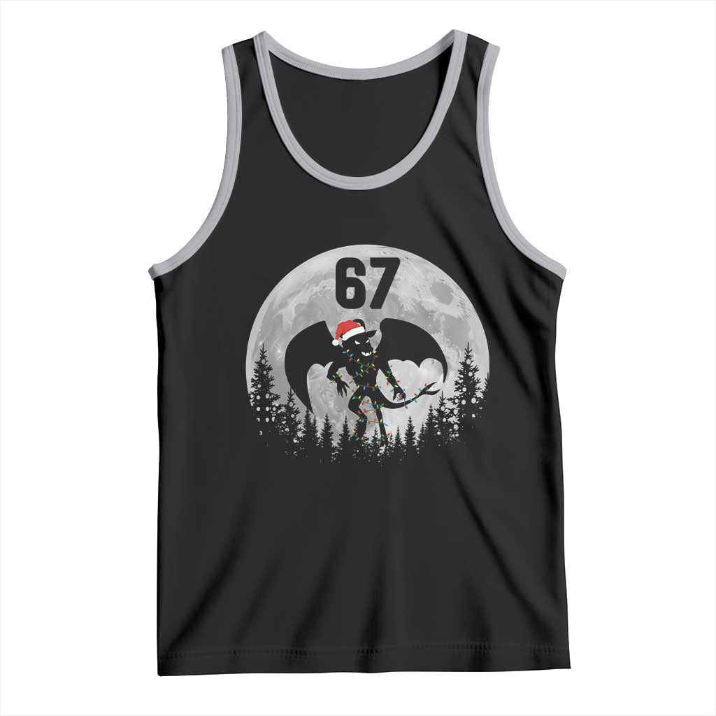 Funny Jersey Devil 67 Christmas Santa Hat Moon Night Stroll Tank Top TS11 Black Athletic Heather Print Your Wear