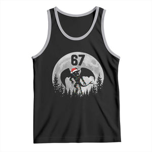 Funny Jersey Devil 67 Christmas Santa Hat Moon Night Stroll Tank Top TS11 Black Athletic Heather Print Your Wear