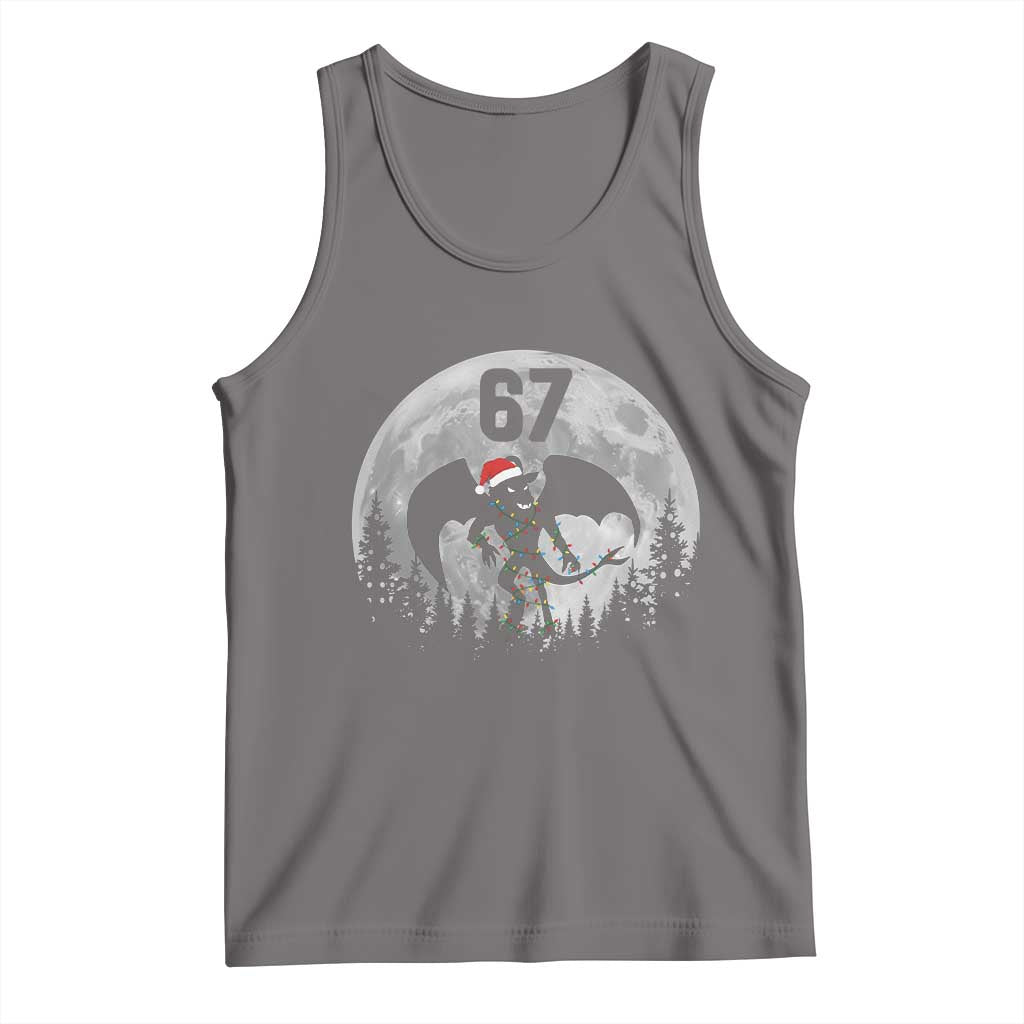 Funny Jersey Devil 67 Christmas Santa Hat Moon Night Stroll Tank Top TS11 Deep Heather Print Your Wear