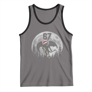 Funny Jersey Devil 67 Christmas Santa Hat Moon Night Stroll Tank Top TS11 Deep Heather Black Print Your Wear
