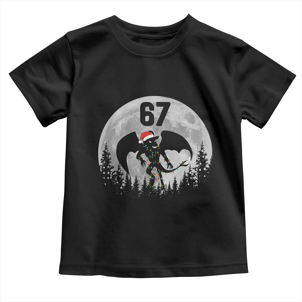 Funny Jersey Devil 67 Christmas Santa Hat Moon Night Stroll Toddler T Shirt TS11 Black Print Your Wear