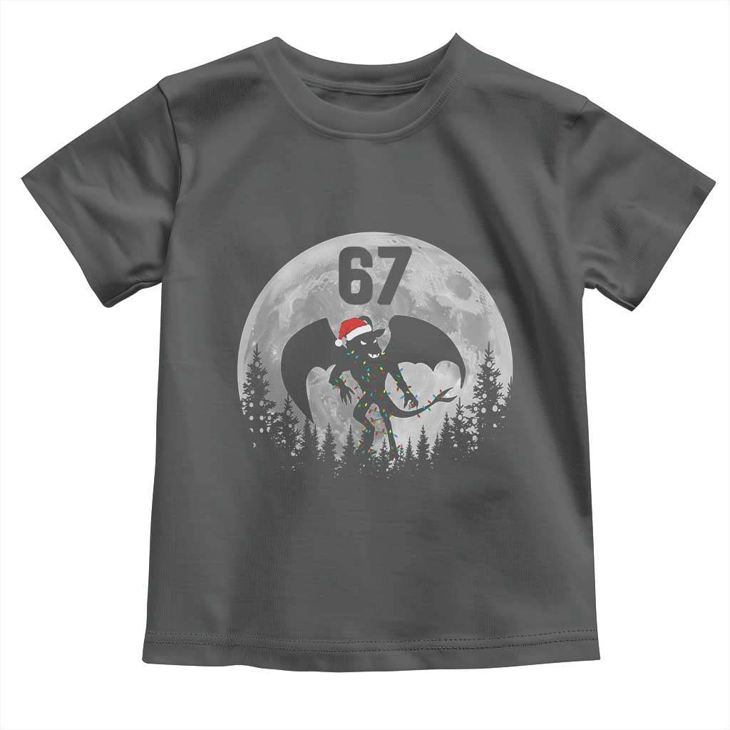 Funny Jersey Devil 67 Christmas Santa Hat Moon Night Stroll Toddler T Shirt TS11 Dark Heather Print Your Wear