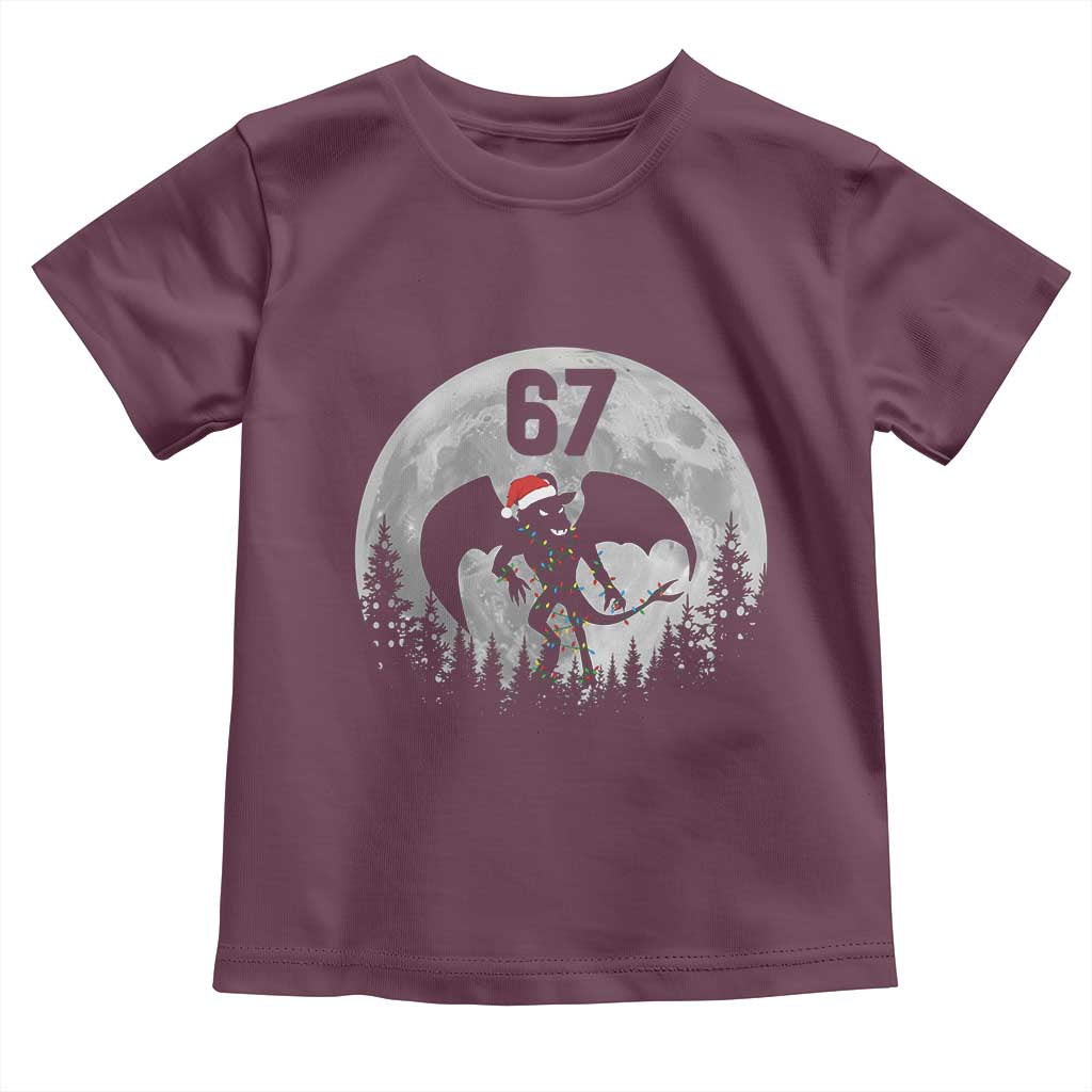 Funny Jersey Devil 67 Christmas Santa Hat Moon Night Stroll Toddler T Shirt TS11 Maroon Print Your Wear