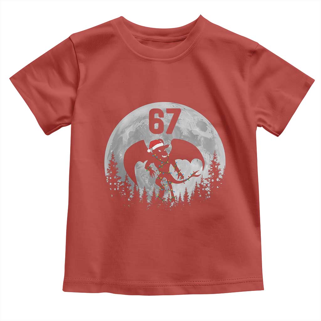 Funny Jersey Devil 67 Christmas Santa Hat Moon Night Stroll Toddler T Shirt TS11 Red Print Your Wear