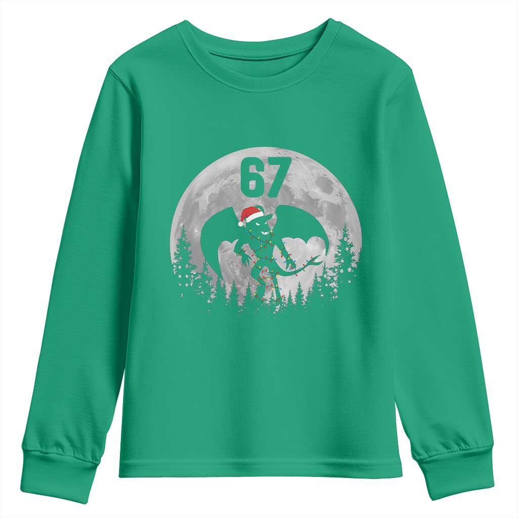 Funny Jersey Devil 67 Christmas Santa Hat Moon Night Stroll Youth Sweatshirt TS11 Irish Green Print Your Wear