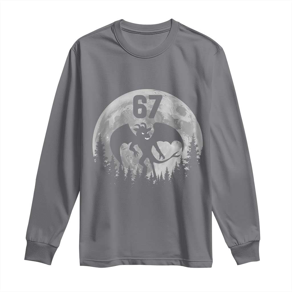 Funny Jersey Devil 67 Moon Night Stroll Long Sleeve Shirt TS11 Charcoal Print Your Wear