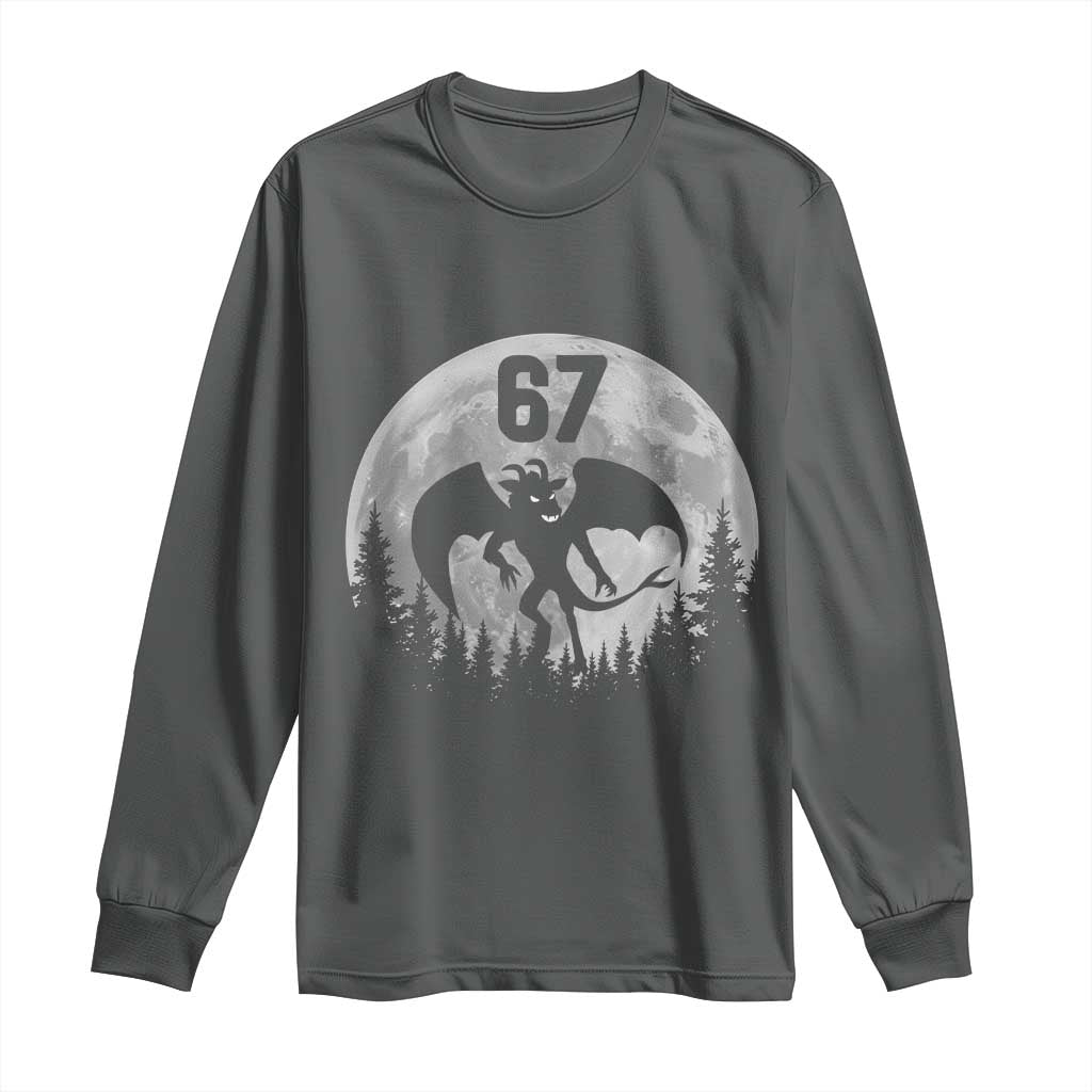 Funny Jersey Devil 67 Moon Night Stroll Long Sleeve Shirt TS11 Dark Heather Print Your Wear