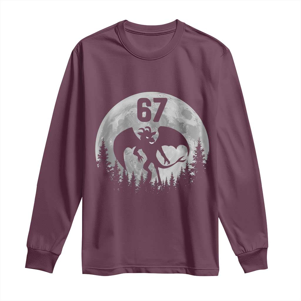 Funny Jersey Devil 67 Moon Night Stroll Long Sleeve Shirt TS11 Maroon Print Your Wear