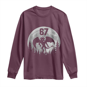 Funny Jersey Devil 67 Moon Night Stroll Long Sleeve Shirt TS11 Maroon Print Your Wear