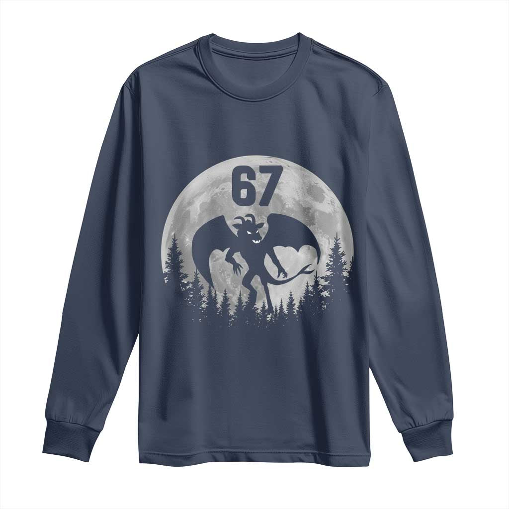 Funny Jersey Devil 67 Moon Night Stroll Long Sleeve Shirt TS11 Navy Print Your Wear