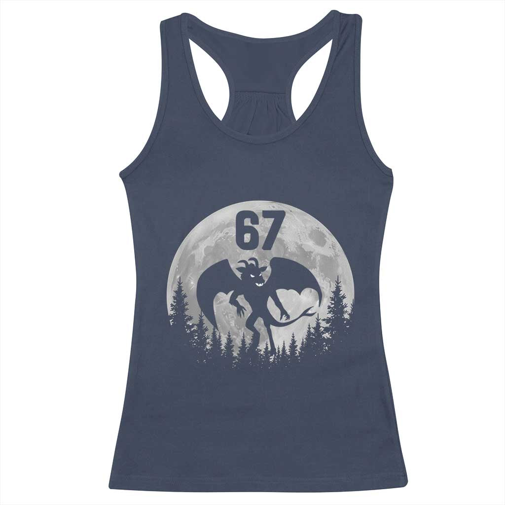 Funny Jersey Devil 67 Moon Night Stroll Racerback Tank Top TS11 Navy Print Your Wear