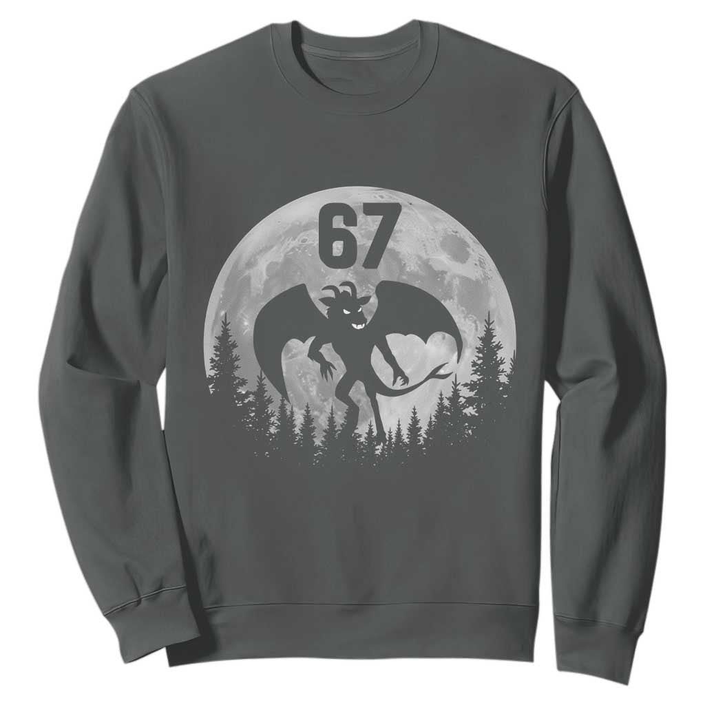 Funny Jersey Devil 67 Moon Night Stroll Sweatshirt TS11 Dark Heather Print Your Wear