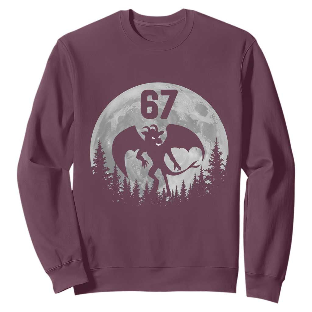 Funny Jersey Devil 67 Moon Night Stroll Sweatshirt TS11 Maroon Print Your Wear