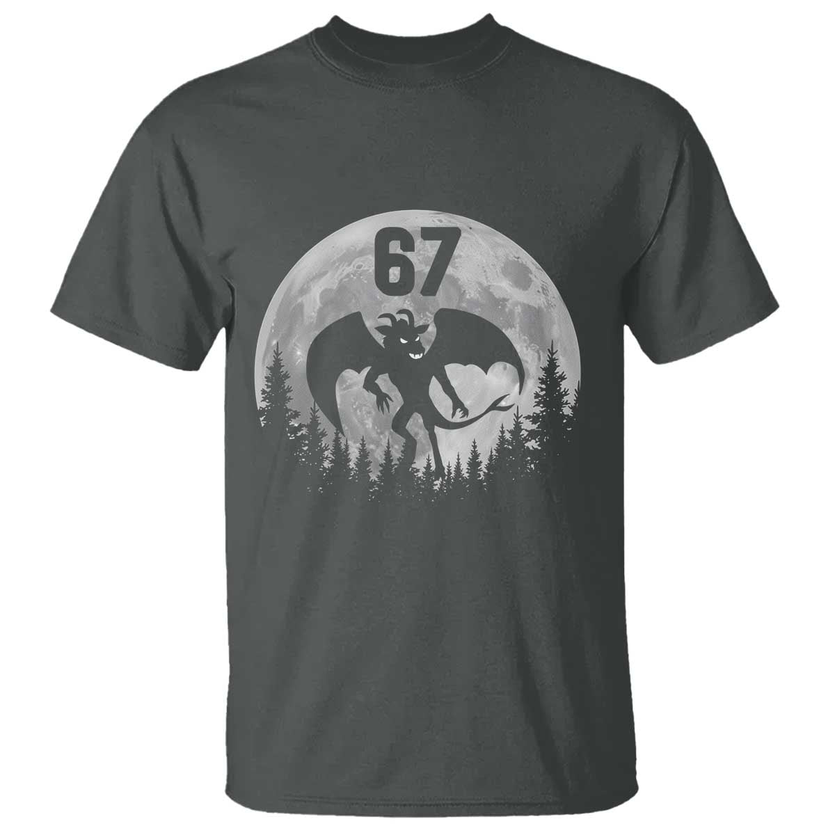 Funny Jersey Devil 67 Moon Night Stroll T Shirt TS11 Dark Heather Print Your Wear