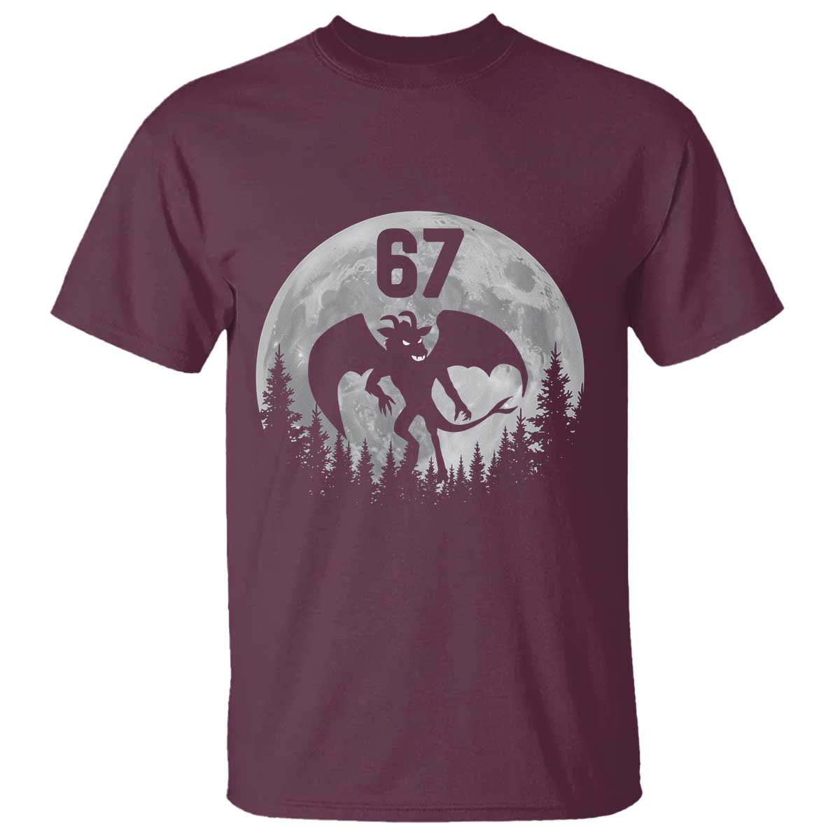 Funny Jersey Devil 67 Moon Night Stroll T Shirt TS11 Maroon Print Your Wear