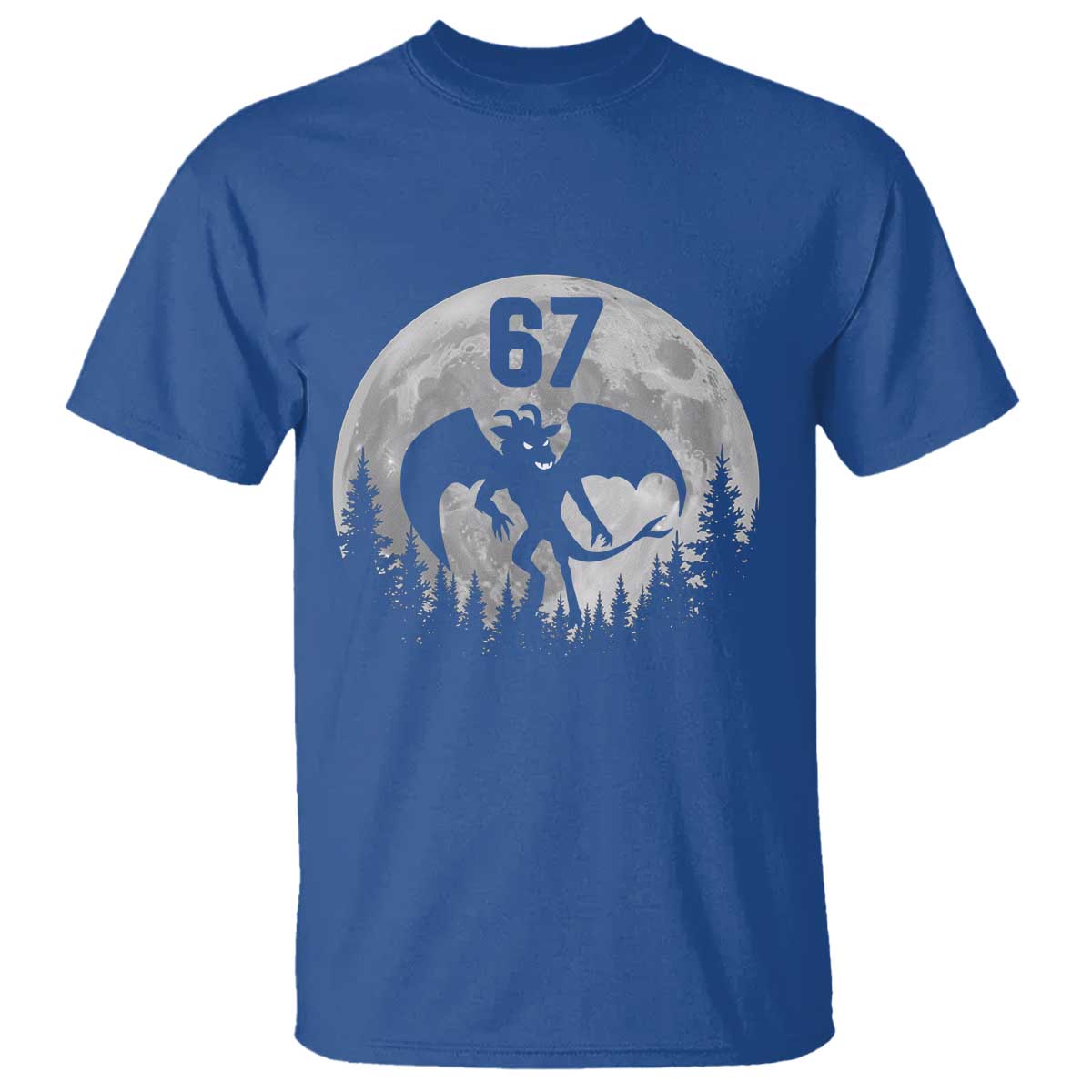 Funny Jersey Devil 67 Moon Night Stroll T Shirt TS11 Royal Blue Print Your Wear