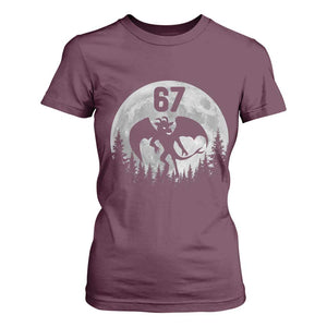 Funny Jersey Devil 67 Moon Night Stroll T Shirt For Women TS11 Maroon Print Your Wear