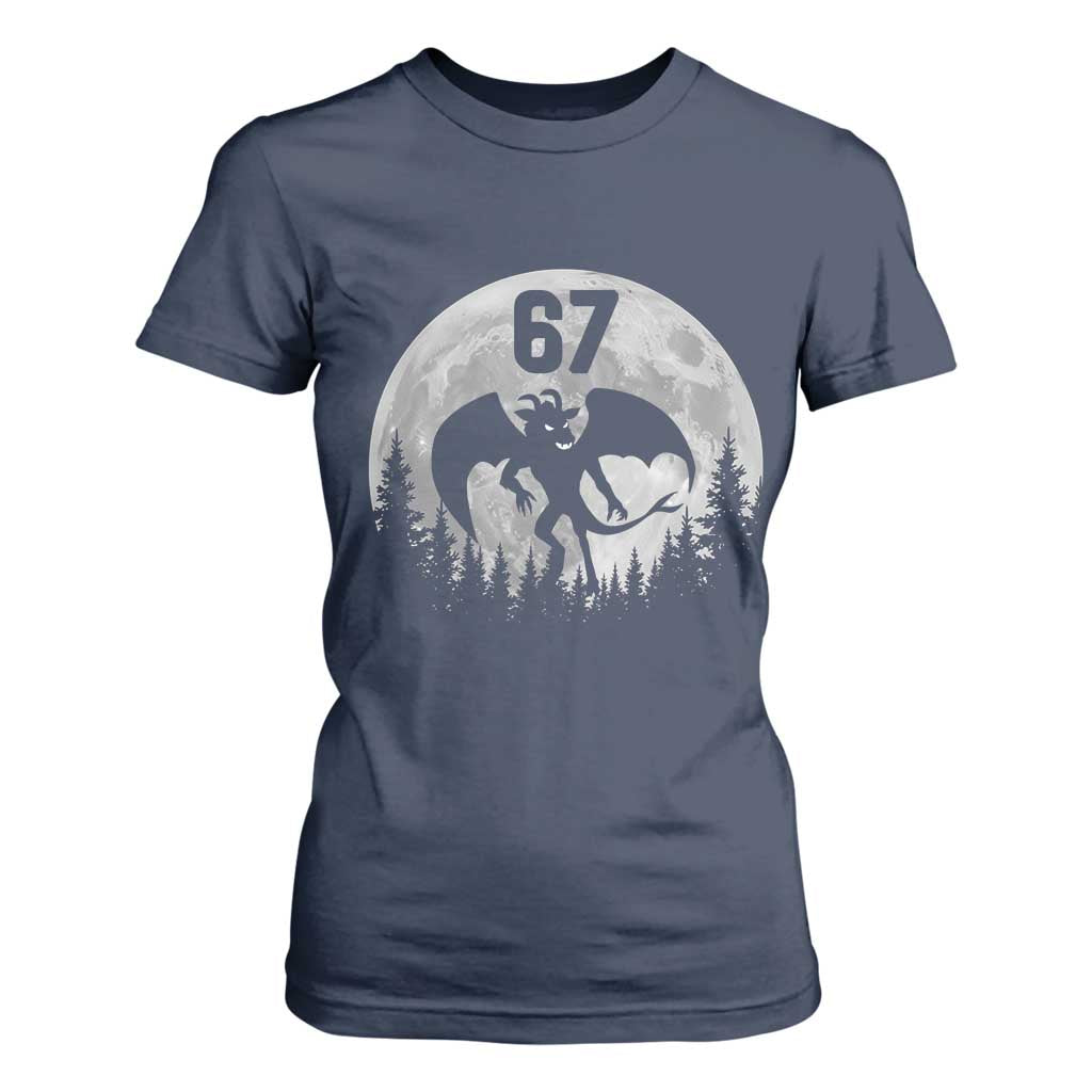 Funny Jersey Devil 67 Moon Night Stroll T Shirt For Women TS11 Navy Print Your Wear