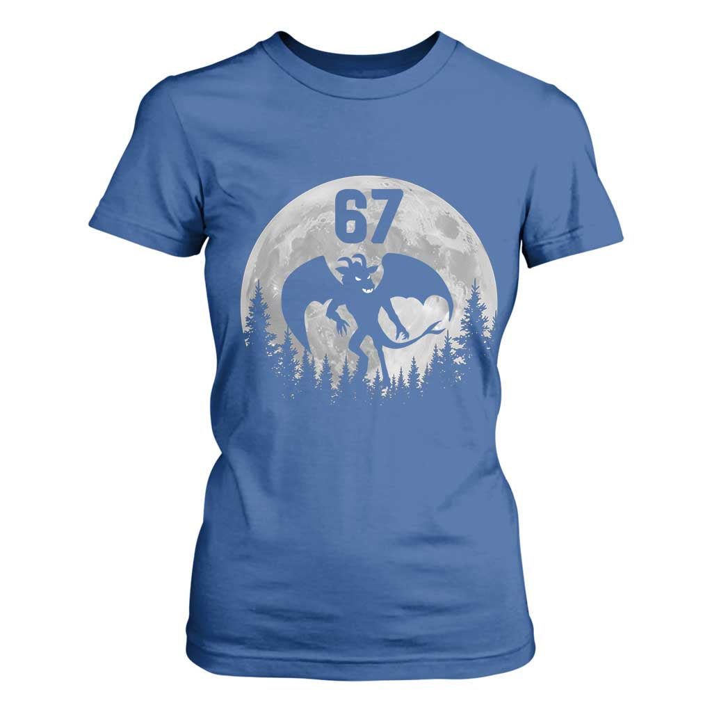 Funny Jersey Devil 67 Moon Night Stroll T Shirt For Women TS11 Royal Blue Print Your Wear